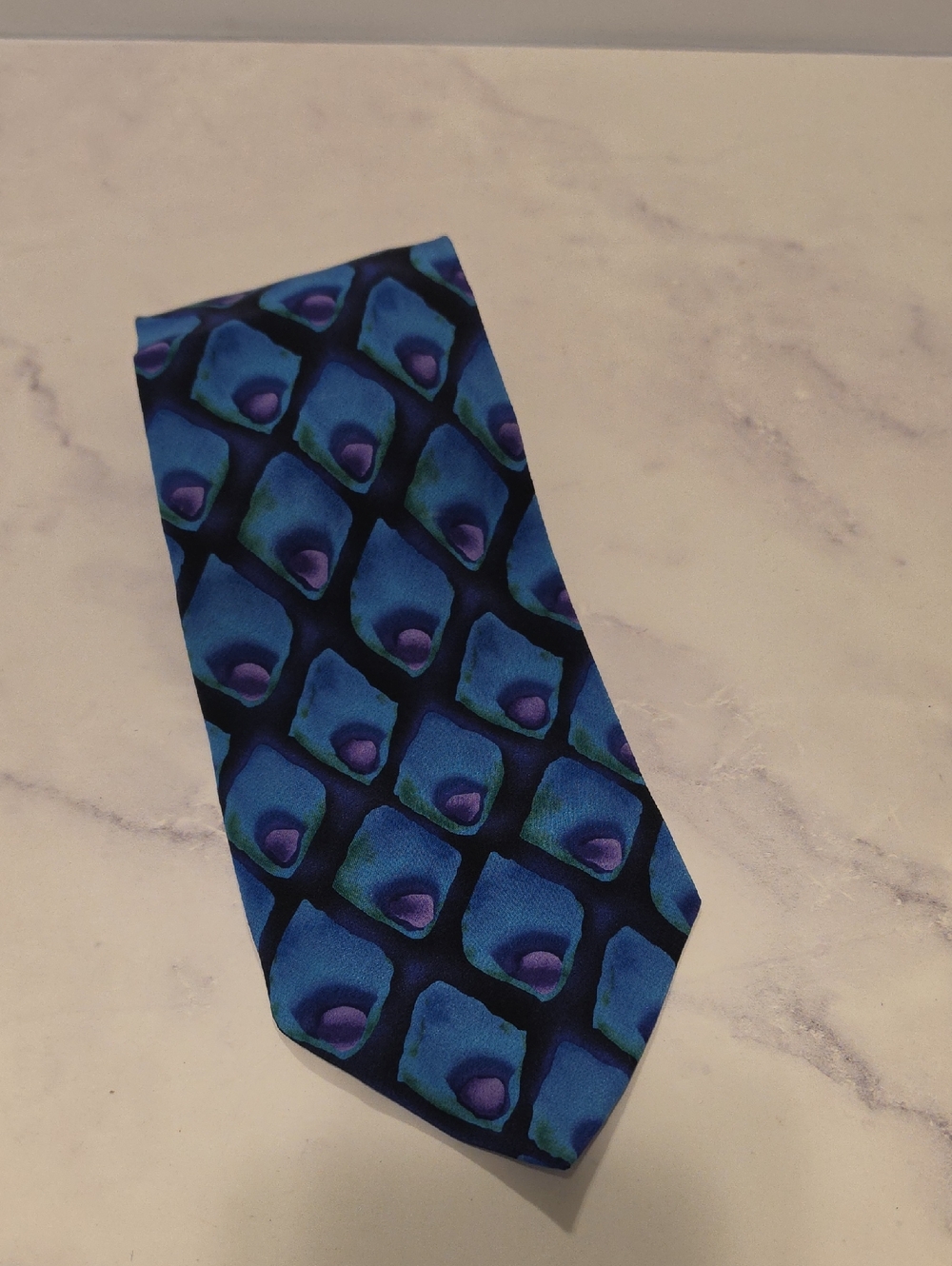 The Nature Conservancy Men's Blue Patterned Silk Tie